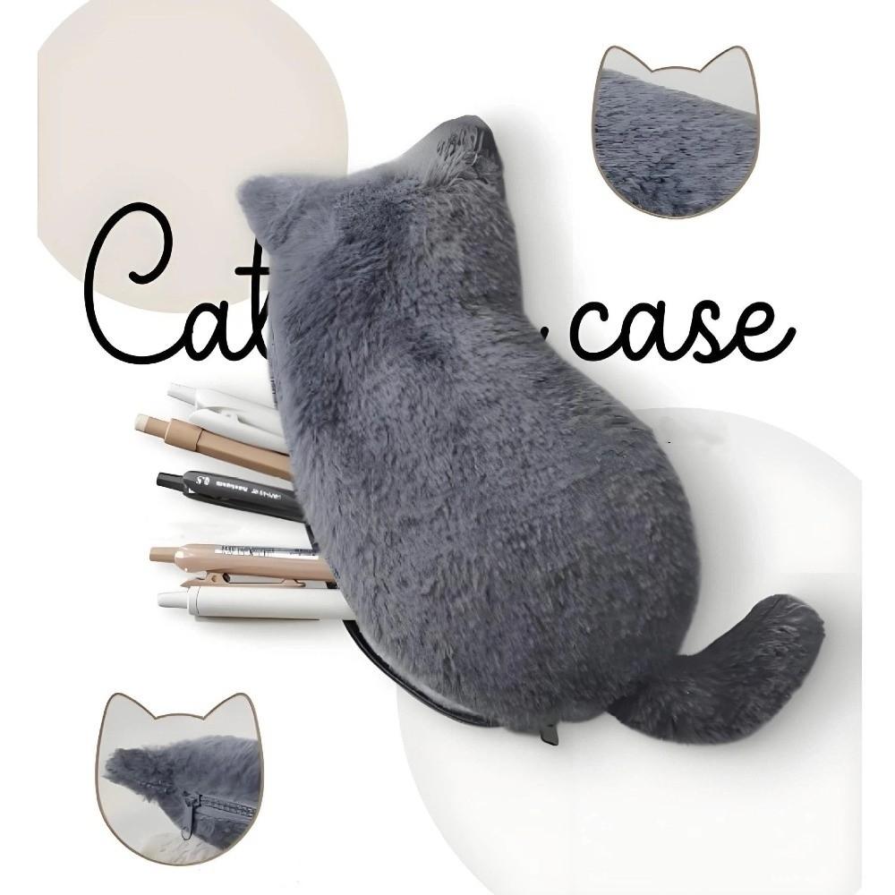 Multiple Colors Cat Pencil Case Christmas Gift Large Capacity Pencil Bag Stationery Storage Solid Color Stationery Box