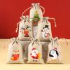 6pcs Linen Cotton Gifts Candy Bag Merry Christmas Decor For Home 2026 Xmas Navidad Natal Noel Gifts New Year 2026 Packing Bag