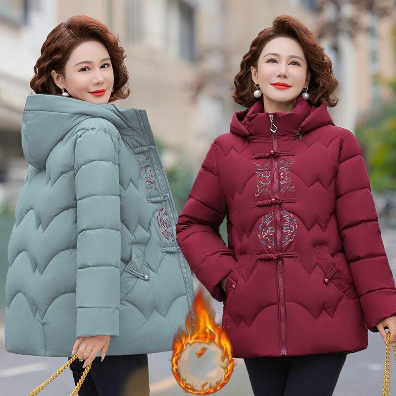 Mother Cotton Jacket Middle-aged and Elderly Grandma Winter Clothes Large Size Cotton Jacket Cotton Jacket Casual Jacket Winter Clothes
