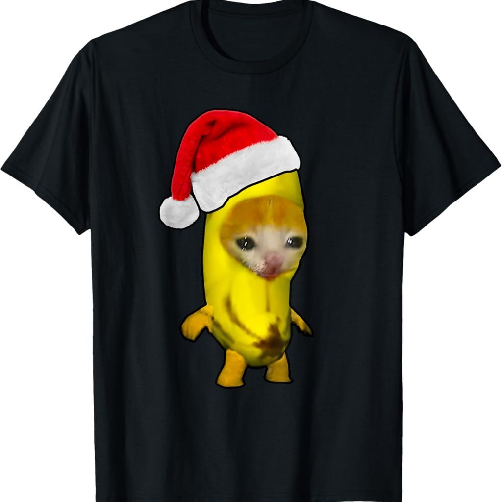 Weihnachten Bananen Katze Glückliche Bananenkatze Meme Xmas Kätzchen Katze T-Shirt