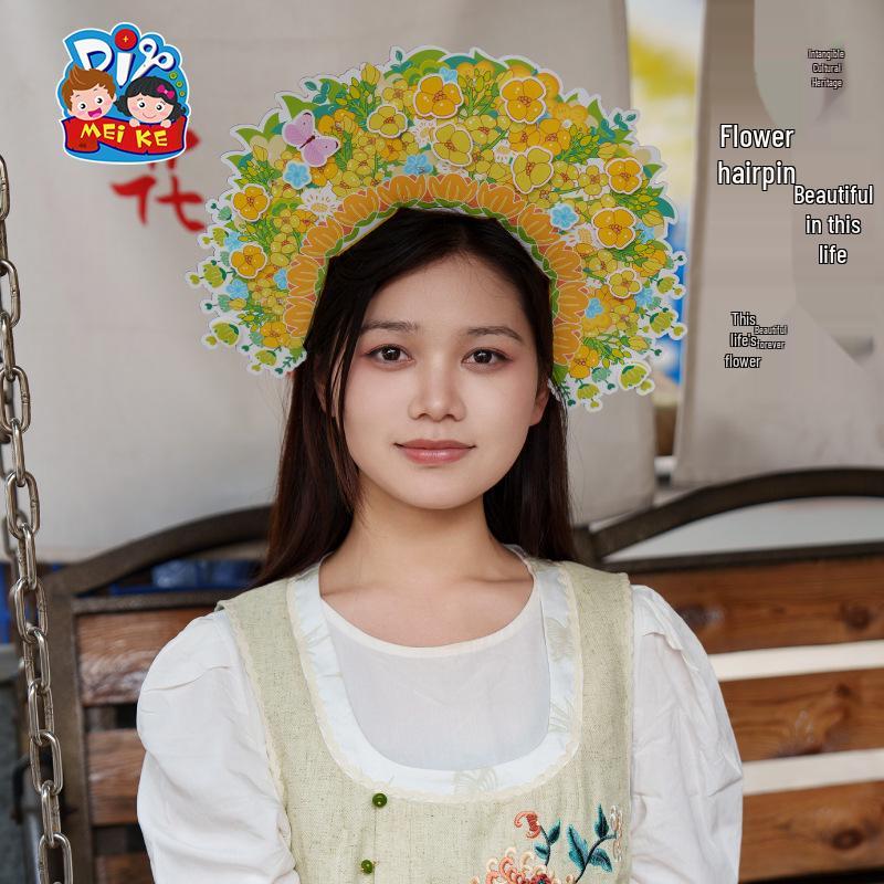 Elegant Flower Hairpins for Teacher’s Day - Chinese Style DIY Hair Accessories & Hanfu Decorations for Children’s Crafts and Photography.