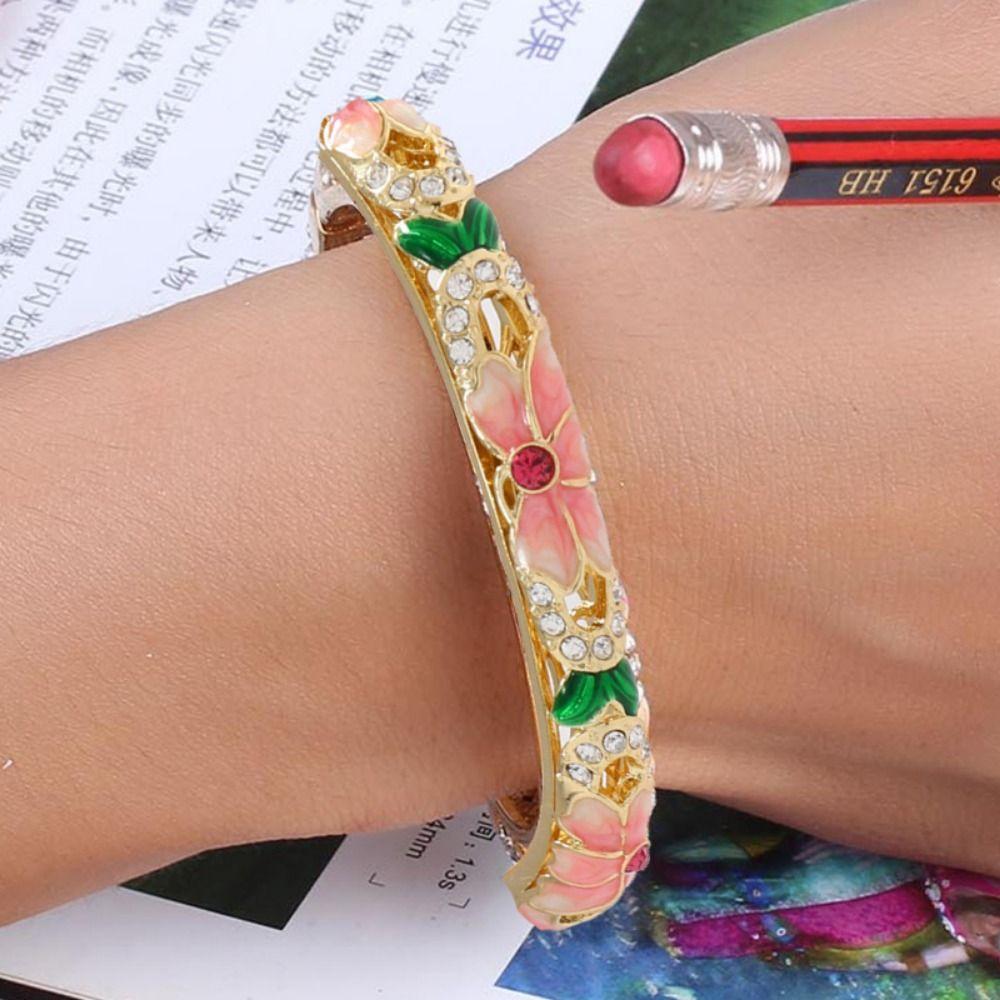 Double Bangle Chinese Cloisonne Bracelet Enamel Women's Hand Bracelet Jewelry Gifts