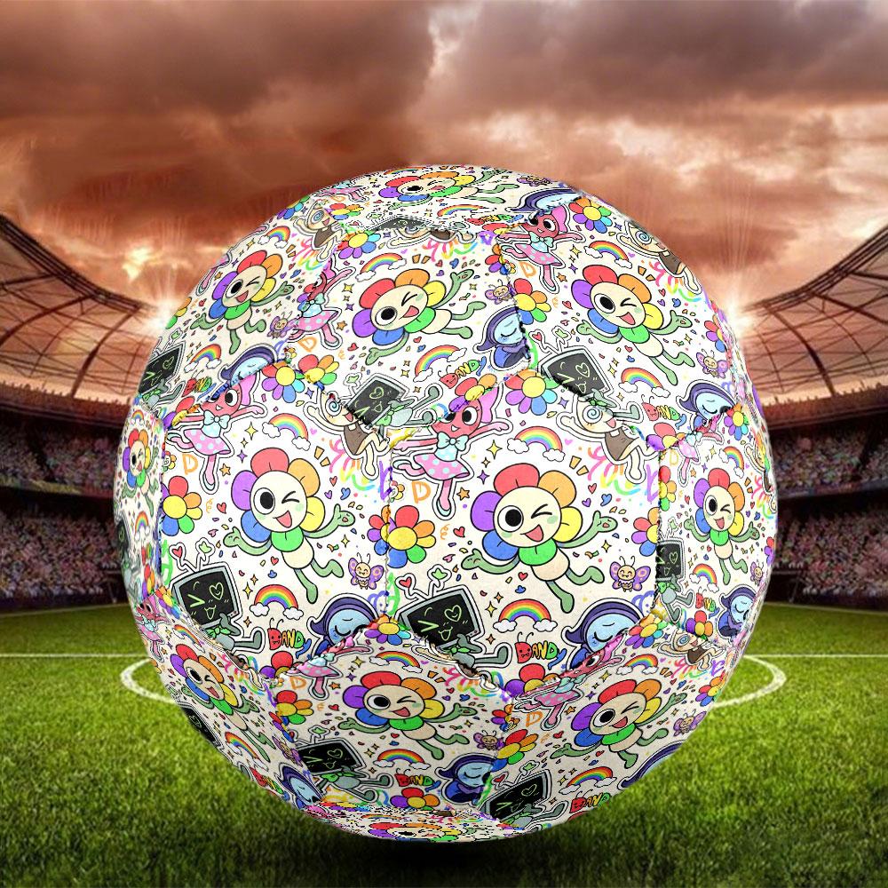 Dandy's World Print Size 5 Soccer Ball, Standard Match Football for Sports Game and Team Practice, Ideal Gift for Soccer Fans