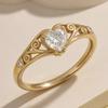 Fashionable, Simple, and Elegant Ring with a Heart Shape Paired with a Vintage Scroll Pattern, Exquisite and Romantic, Suitable for Graduation