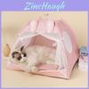 Confortável Coelho Rosa L Caverna para Pet Portátil Fácil de Limpar Abrigo para Gatos Para Gatos de Interior