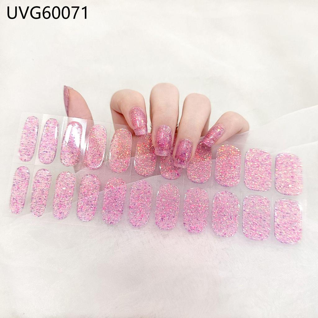 Transparent Nude UV Gel Nail Art Stickers: Semi-Cured, Semi-Baked Manicure Sheets