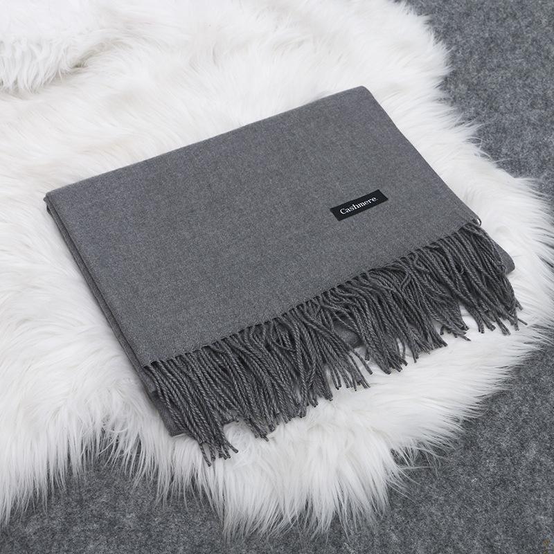 70 * 190cm Autumn And Winter New Imitation Cashmere Solid Color Scarf, Big Red Solid Color Shawl, Warm Dual-Use Scarf For Women