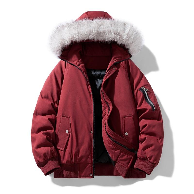 Big Fur Collar with Cotton and Thick Cotton Jacket for Men, Thick and Stylish, Cool Hooded Cotton Jacket