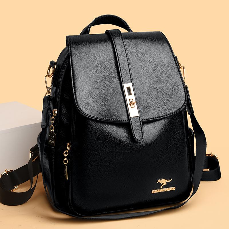 Large capacity leather backpack for women vintage bag school backpacks ladies travel backpack backpacks high-quality bags