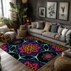 Unique Mandala Area Rug Bohemian Floor Mat Home Decor Living Room Bedroom Carpet Non Slip Washable Abstract Pattern Artistic Des