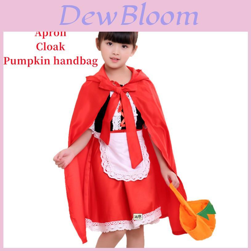Adorable Little Red Riding Hood Costume For Girls Halloween Cosplay Party