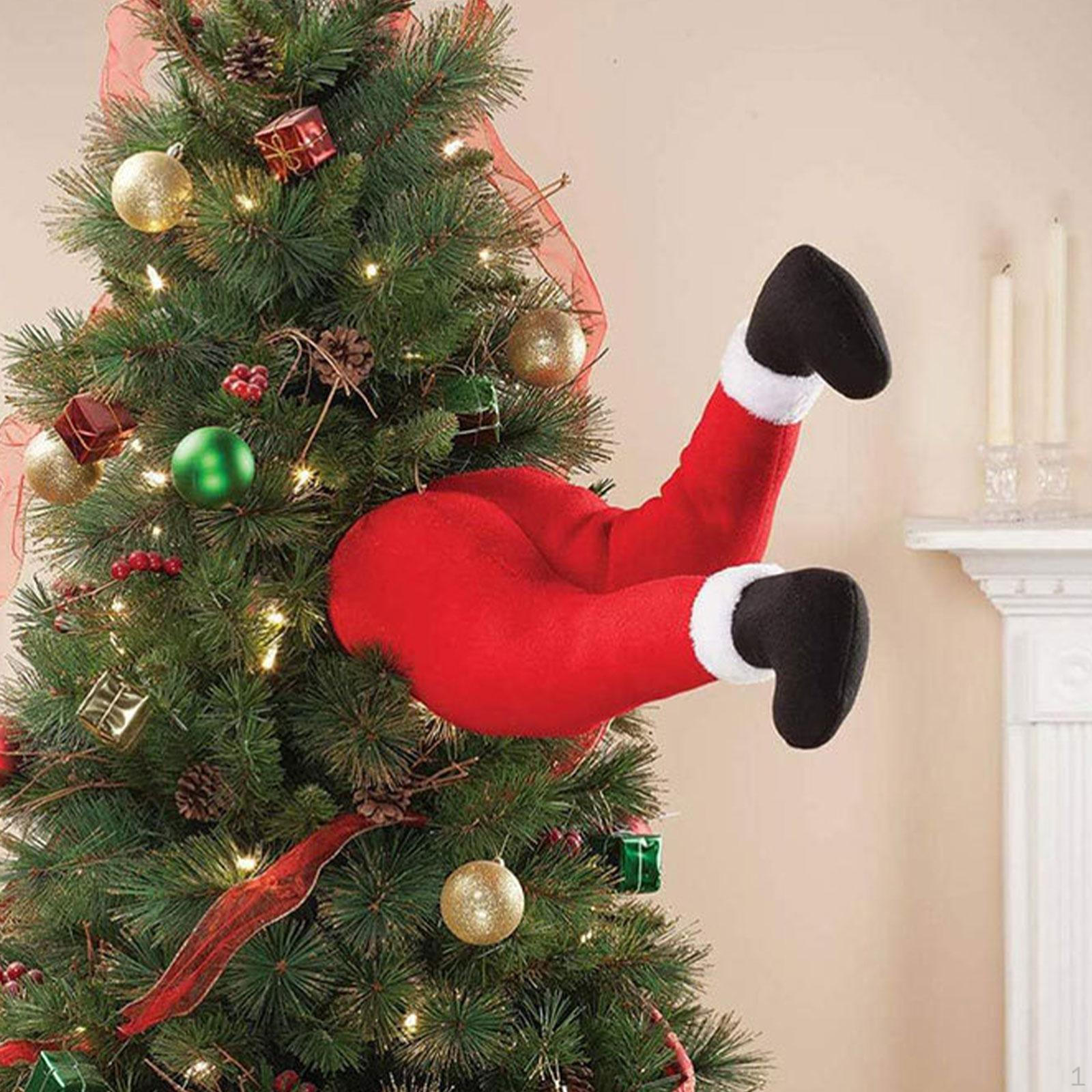 

Ноги Санты застряли в дереве Декор Мастерство Подвески Рождественское украшение Топперы для