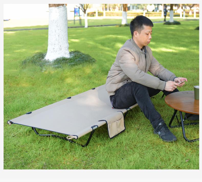 Lightweight Portable Military Camping Cot - Aluminum Folding Bed for Outdoor Use