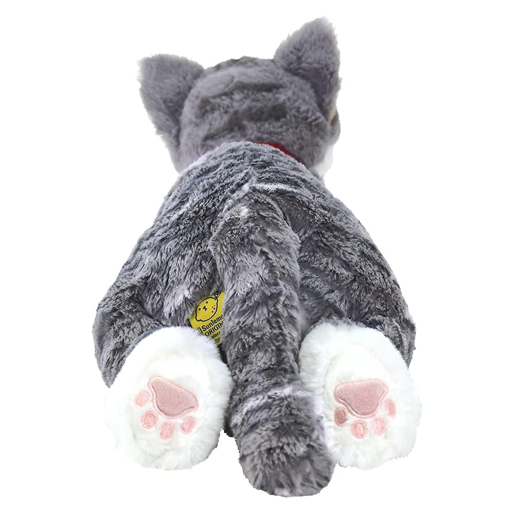 Sanlemon Knee Cat Plush Toy White 16x47x18cm Cute Animal Stuffed Cat