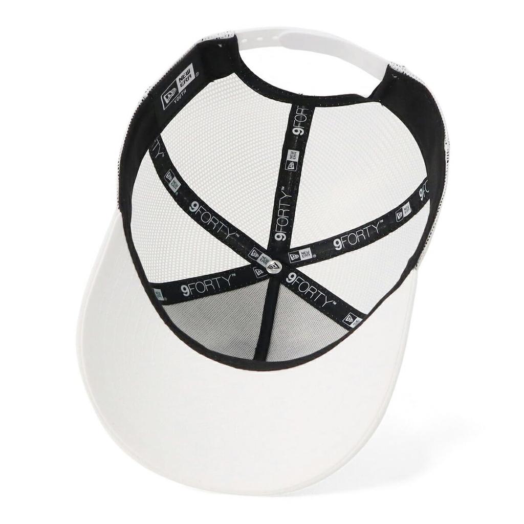 New Era Youth Mesh Sizes 940AFTR NE FRAME Kids' 9FORTYA-Frame Cap, Cotton, White, 52-56cm (YTH WHI) (14392025, NER36K4569)