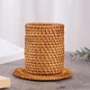Natural Rattan Pen Stand Multipurpose Desktop Organiser Storage Container For Home Offices Desk Accessories Management