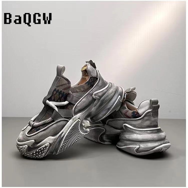 Дизайнерские кроссовки на высокой платформе для мужчин Удобные дышащие спортивные — фото 7