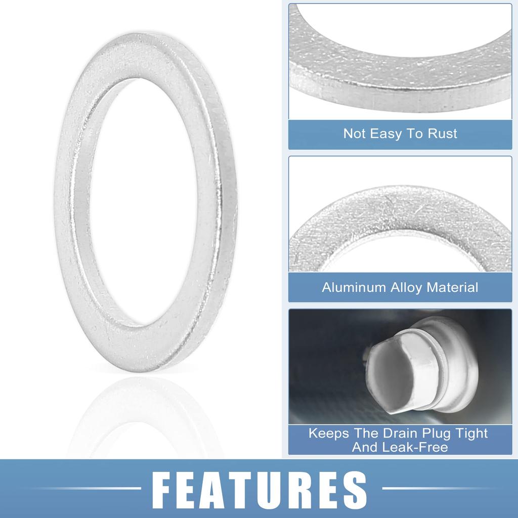 ACROPIX Drain Plug Gasket Aluminum Alloy 94109-20000 20mm Crush Washer Seal Fits Honda Acura 15 Sets