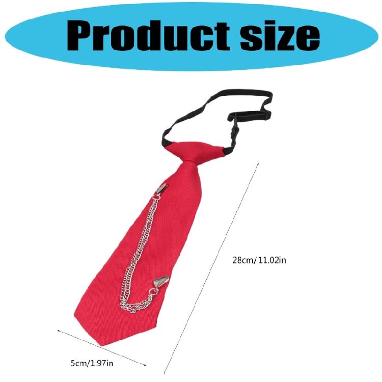 Reusable Metal Chain Necktie For Men Women Adjustable Closure Premium Polyester Fabric Stylish Dress Accessory