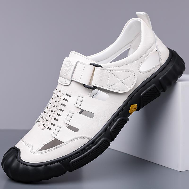 Fashion Walk Mens Sandals Outdoor Beach Flats Anti-collision Toe Hollow Out Roman Shoes Wading Aqua Loafers Men Summer Casual Shoes