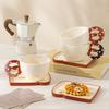Creative Ceramic Bread Coffee Cup Saucer Set Household Afternoon Tea Cup Big Easy Tea Cup Drinking Cup Breakfast Cup