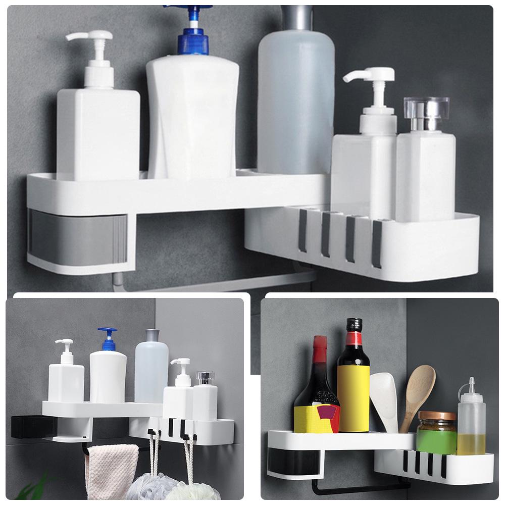 1 pcs Corner Shower Shelf Bathroom Shampoo Shower Shelf Holder Kitchen Storage Rack Organizer Wall Mounted
