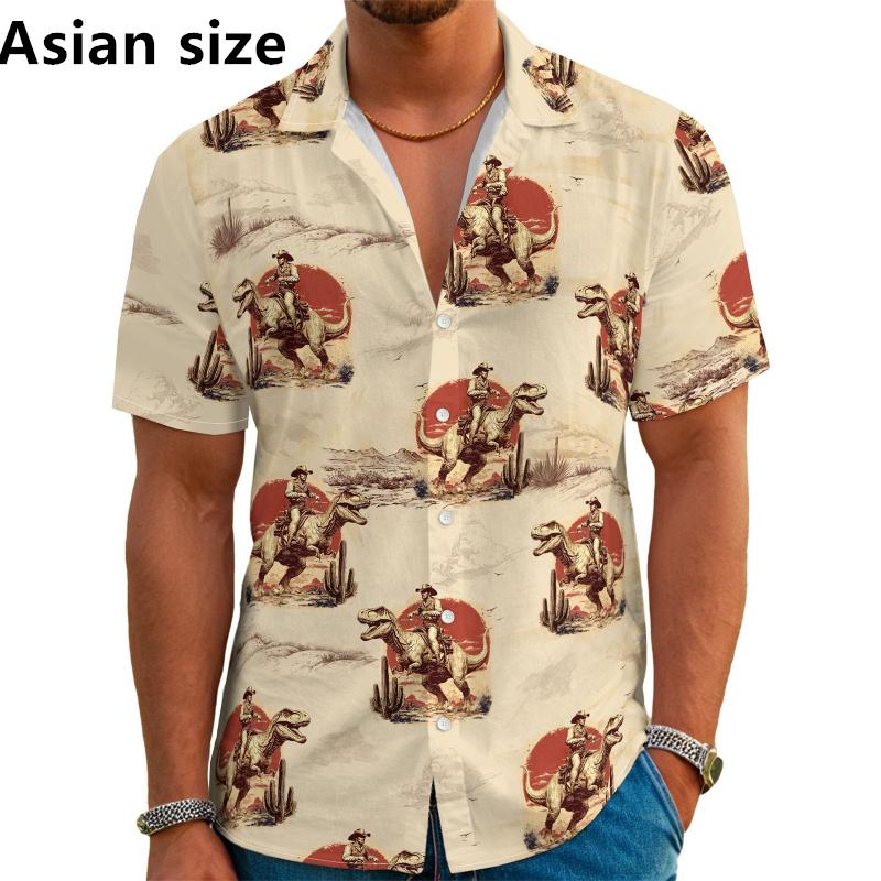 Herren Hawaiianhemd 3D Palmenprint Alohahemd Strand Tropischer Urlaub Kurzarm Button-Down-Hemd Mode Y2k Herrenbekleidung