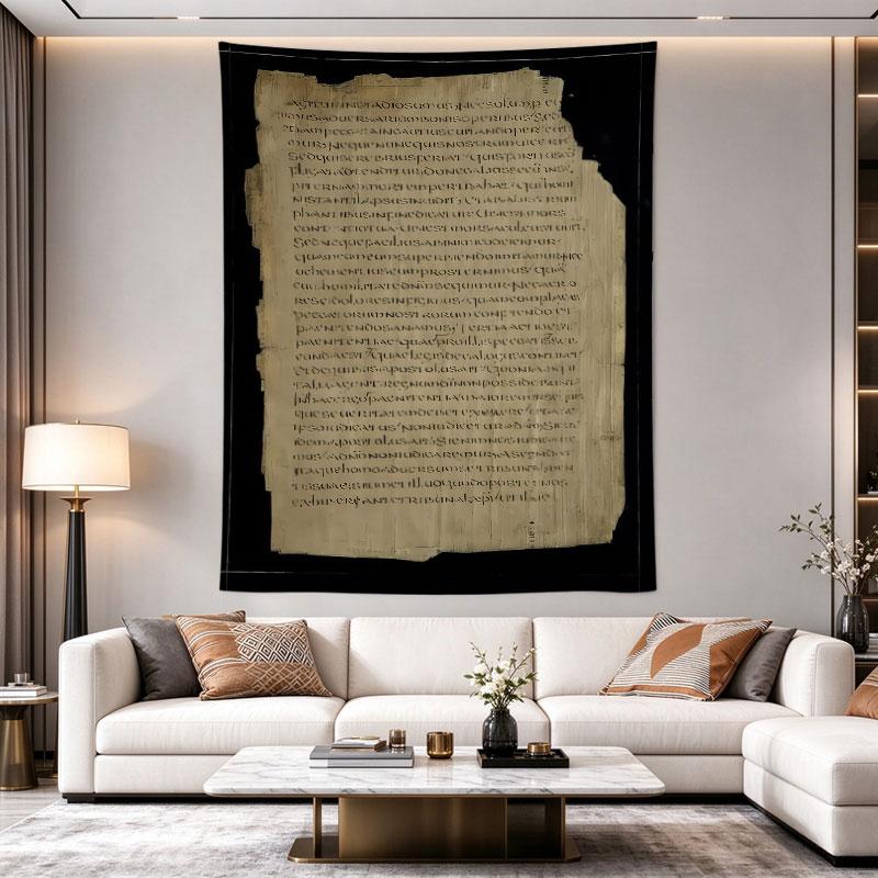 Ancient Papyrus Manuscript Fragment Biblical Greek Text Historical Art