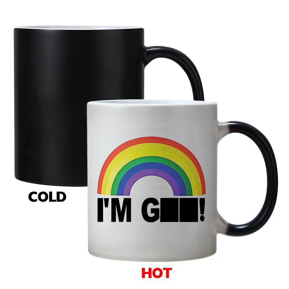 Волшебная керамическая кружка-хамелеон с радужным эффектом 301-400ml