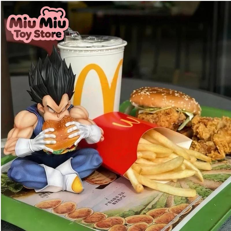JT Statue Dragon Ball Son Goku Figure Goku Eat Hamburger 15cm/5.91inch Pvc Action Figures Collection Model Toys Gifts
