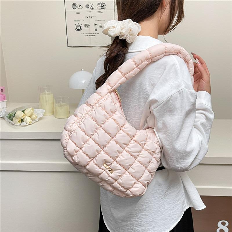New pleated cloud bag versatile fashion single shoulder portable dumpling bag large capacity down cotton underarm women's bag