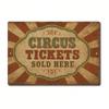 Vintage Metal Tin Sign - Circus Tickets Clown Wall Decor for Kitchen Bar Home