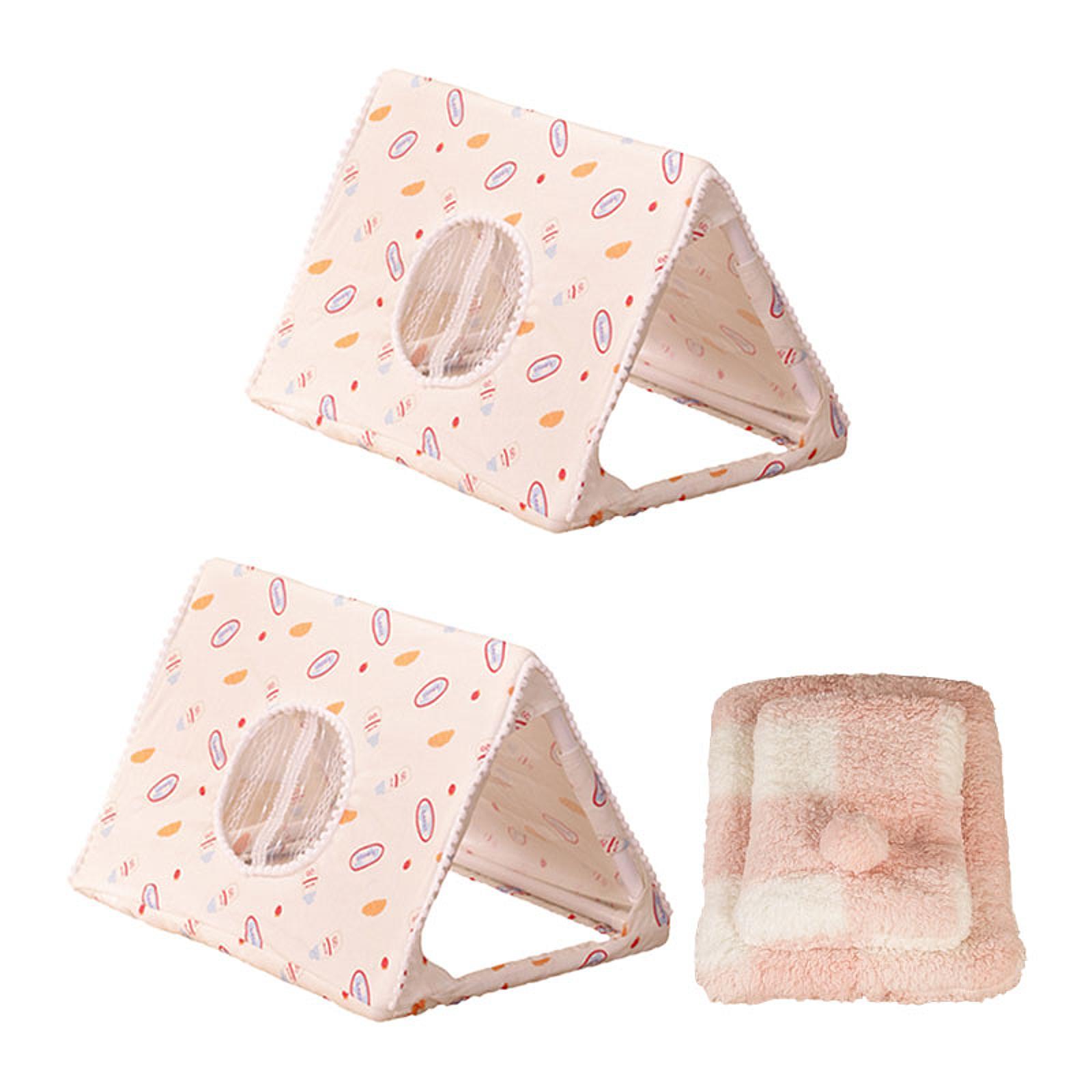 Guinea Pig Hideout Nest Cozy Warm with Window Small Animals Bed Rabbits Hideout Small Pets Guinea Pigs Hamster Chinchillas Tunnel with Cushion