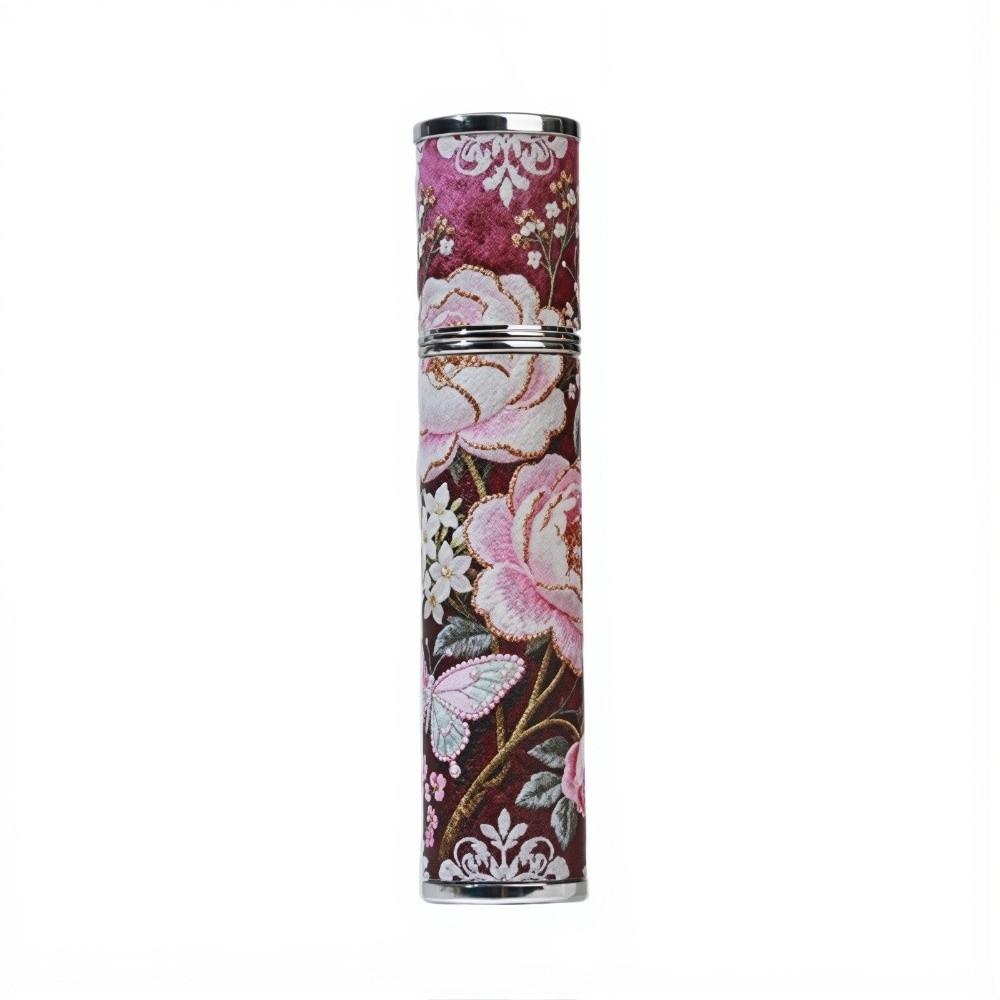 Reusable 10ml Perfume Bottle Refillable Cosmetic Container Floral Leather Spray Bottle  Travel Style 4