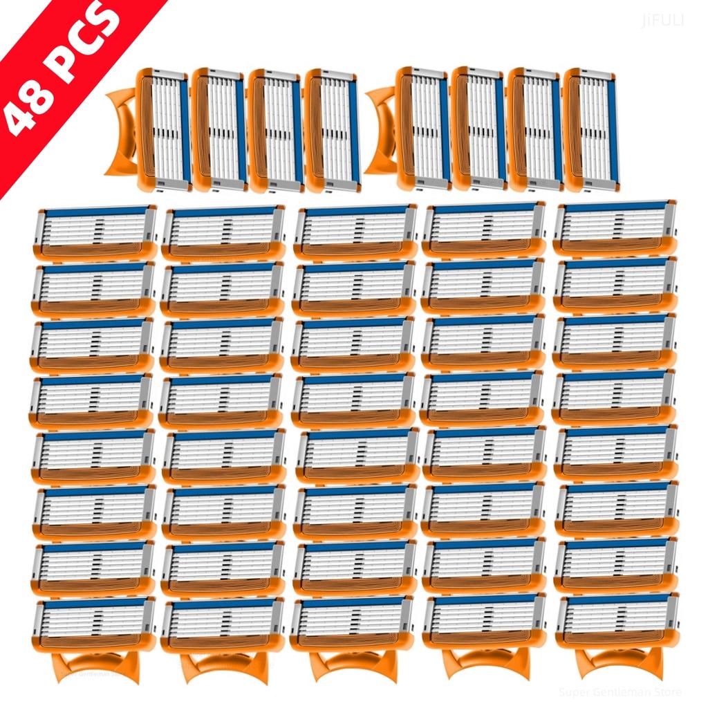 5 Razor Blades Replacement Safety Manual Shaving Machine Blade Shaving Stainless Steel Blades Waterproof Suit For Fusion5