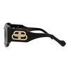 Balenciaga Logo Irregular Shape Sunglasses Women Sunglasses Black BB0070S-30008288-006