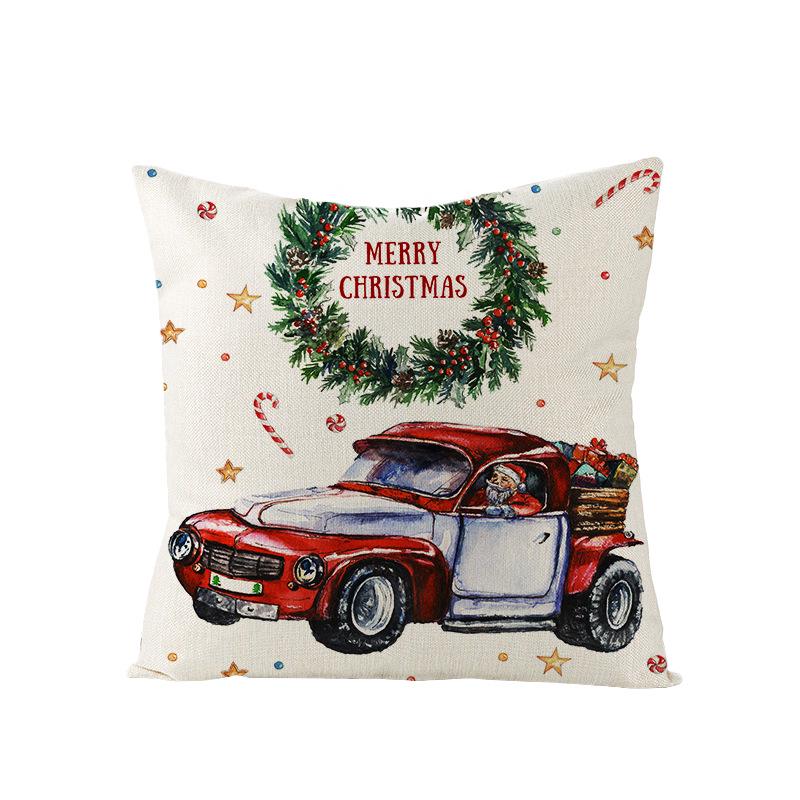Cartoon Bedruckter Polyester Kissenbezug Zuhause Weihnachts-Serie Sofa Kissenbezug Neuer Kissenbezug
