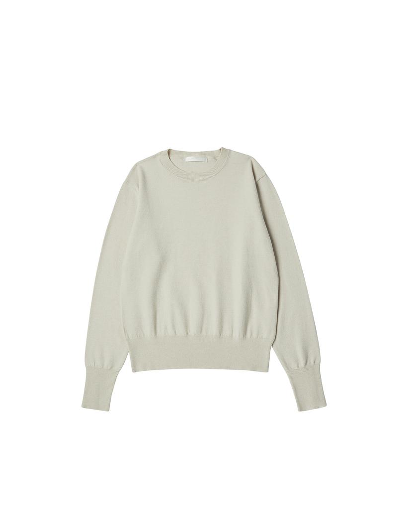 WORTHWHILE MOVEMENT Cuff Button Crew Neck (Light Beige)