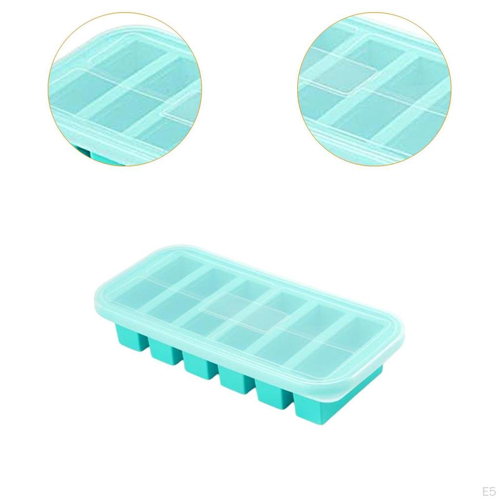 Silicone Freezer Tray Mould Rectangle Ice for Garlic Soup Paste 2 Cup
