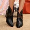 Fashion Women Walking Platform Ankle Boots Outdoor High Heels Shoes Women Comfortable Deep Mouth Retro Boots Autumn Zapatos De Mujer