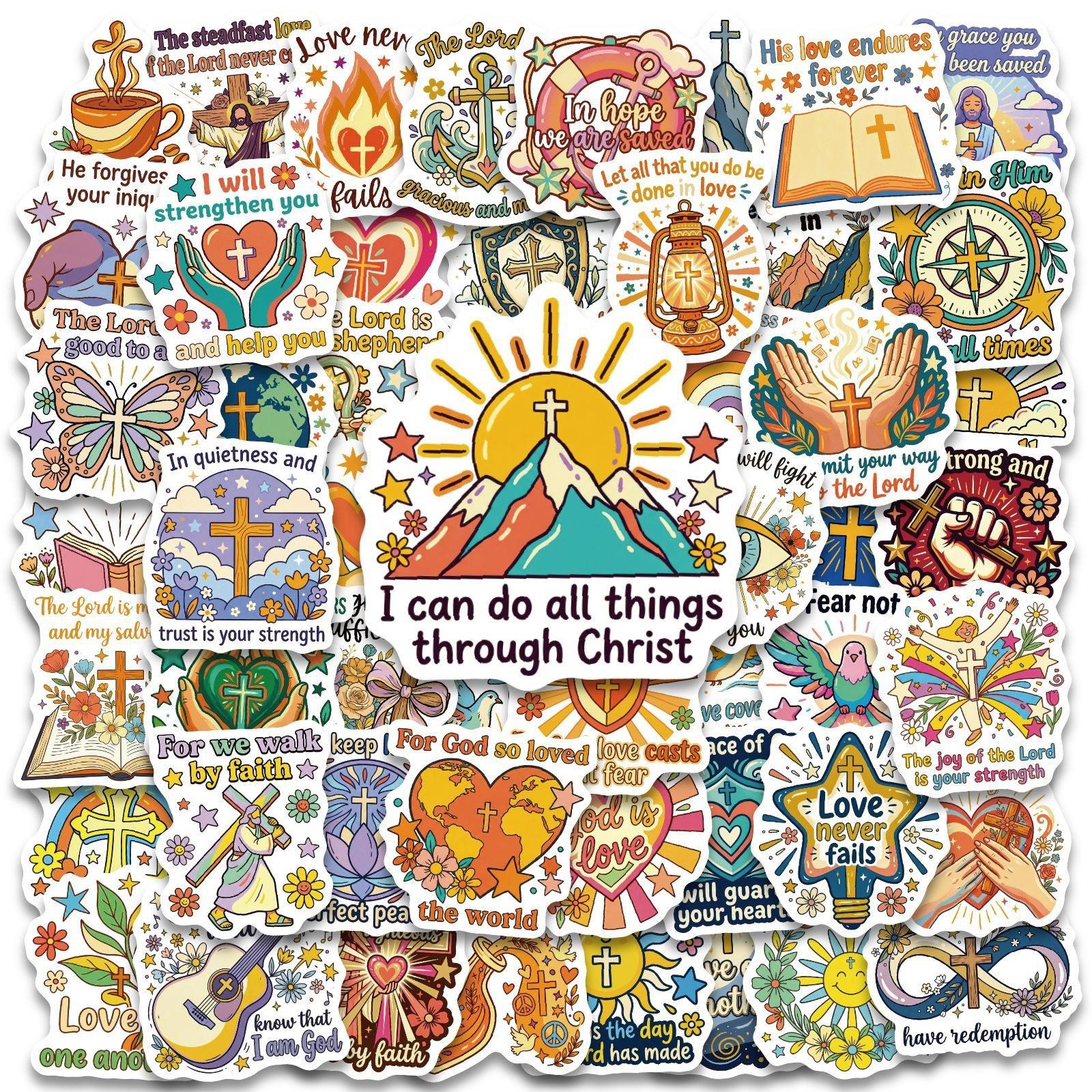 

56 Набор Текст-на-Видео Молитва Благословения Праздничное Украшение Стикер Креативный Материал для Ручного Аккаунта Стикер