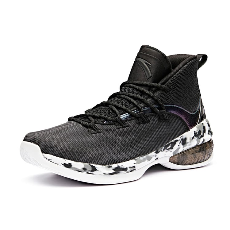 Anta UFO2.0 Mid Top Basketball Shoes Men's Black White 11911603-6
