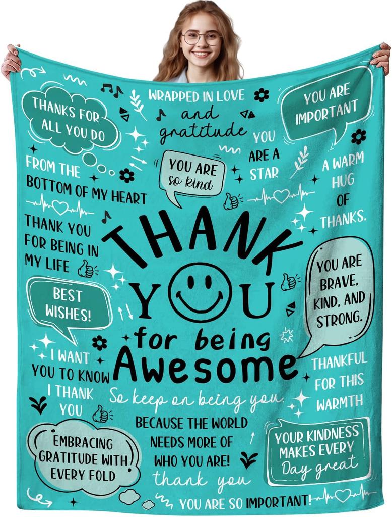 Positive Affirmation Throw Blanket for Stress Relief Inspirational Gifts for Her Him x Motivational Encouragement Messages