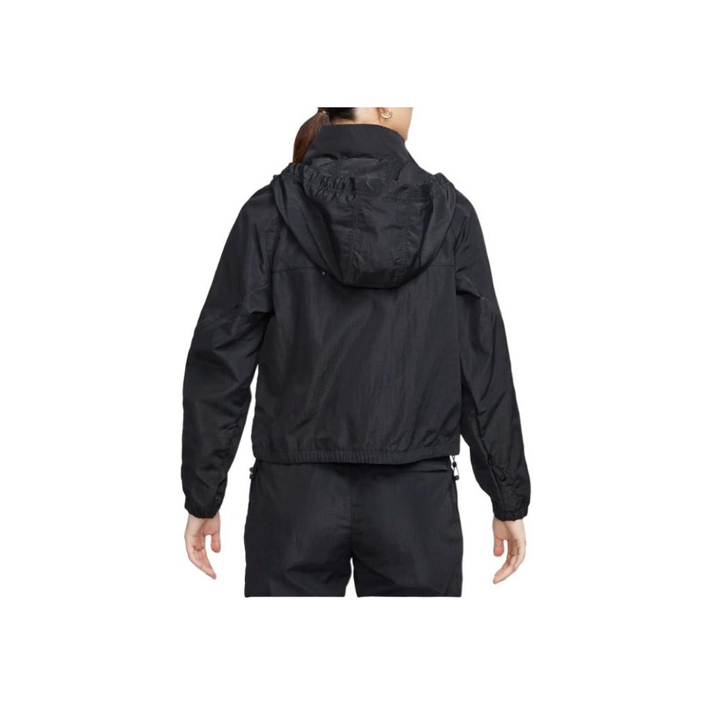 Nike Running Division Repel Jacket Logo Loose Short Hooded Zip Jacket Women Jacket Black FN2576-010
