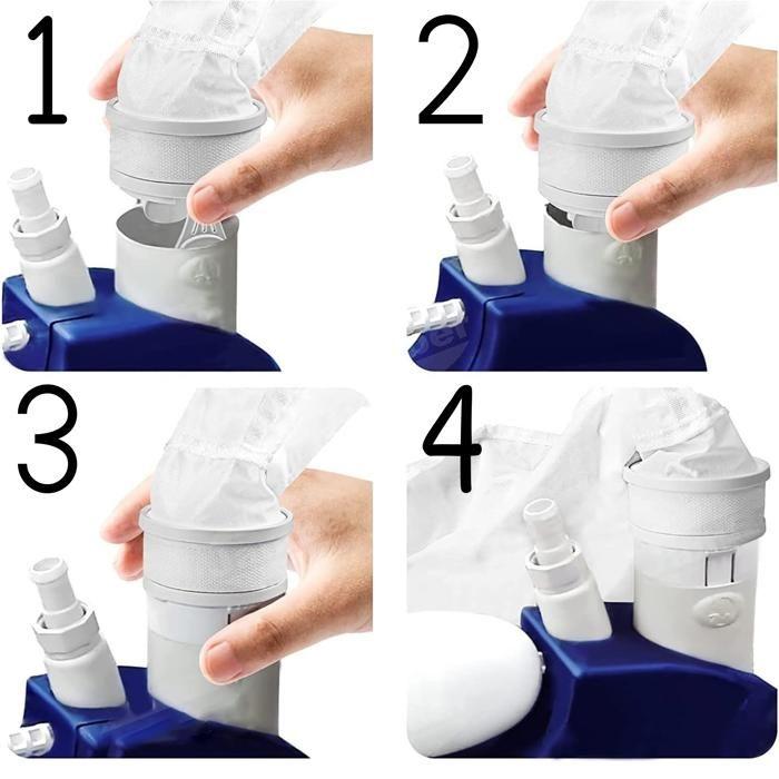 Lote 2 Bolsas para Polaris 280 / 480 - Filtro robot limpiafondos piscina malla repuesto K13/K16 Bolsa para limo con cierre zip