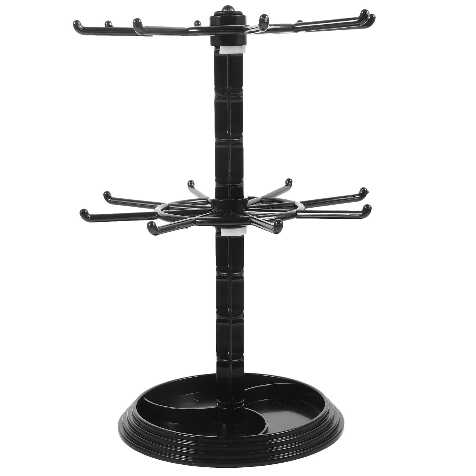 2-Tier Rotating Necklace Stand Stand Display Holder Earrings Necklace Stand Stand Watch Key Rack Keychain Hanger Organizer 30.00X20.50X20.50CM