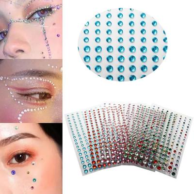 Shadow Crystal Pearls Líčidla Oční linky Diamantové nálepky Tetovací nálepky na obličej Kamínky na obličej Barevné diamanty na tělo