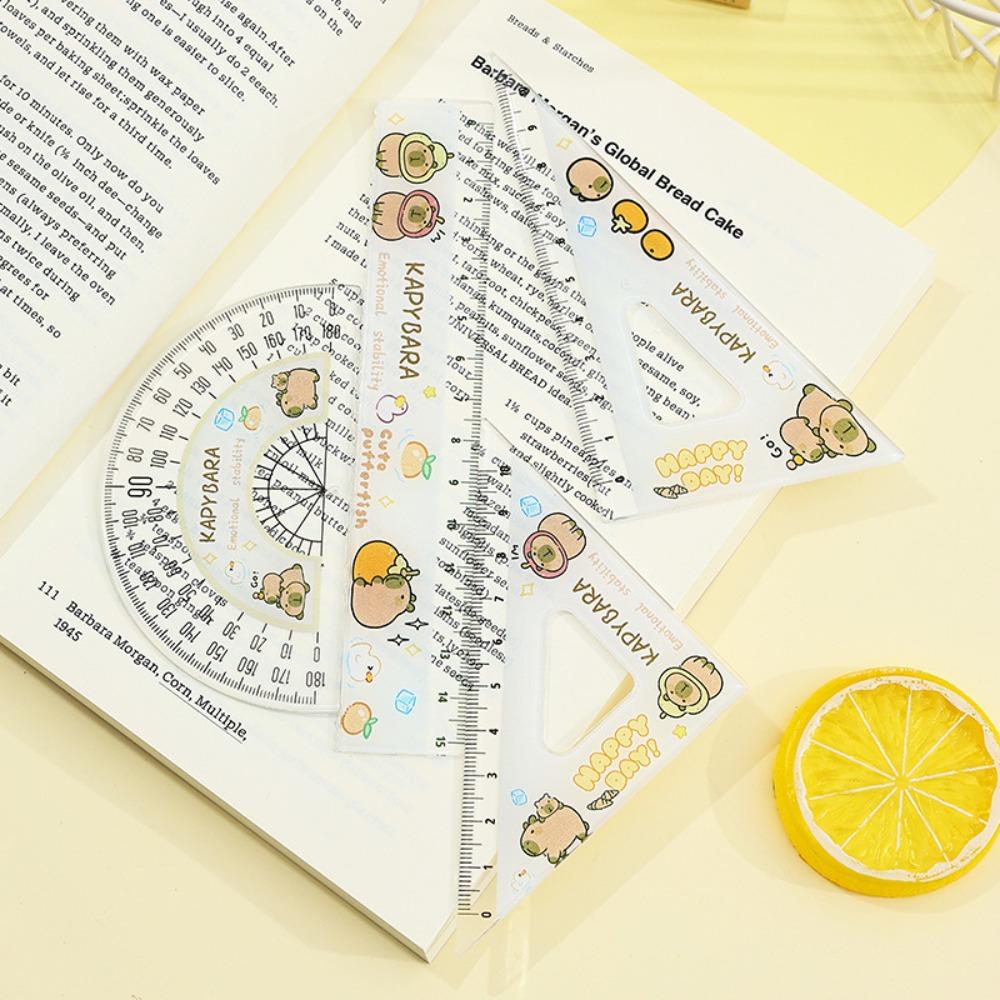 Set 4 buc/set Riglă Moale Acrilică Articole de Birou Riglă Dreaptă Set Creativ Pătrat Drăguț