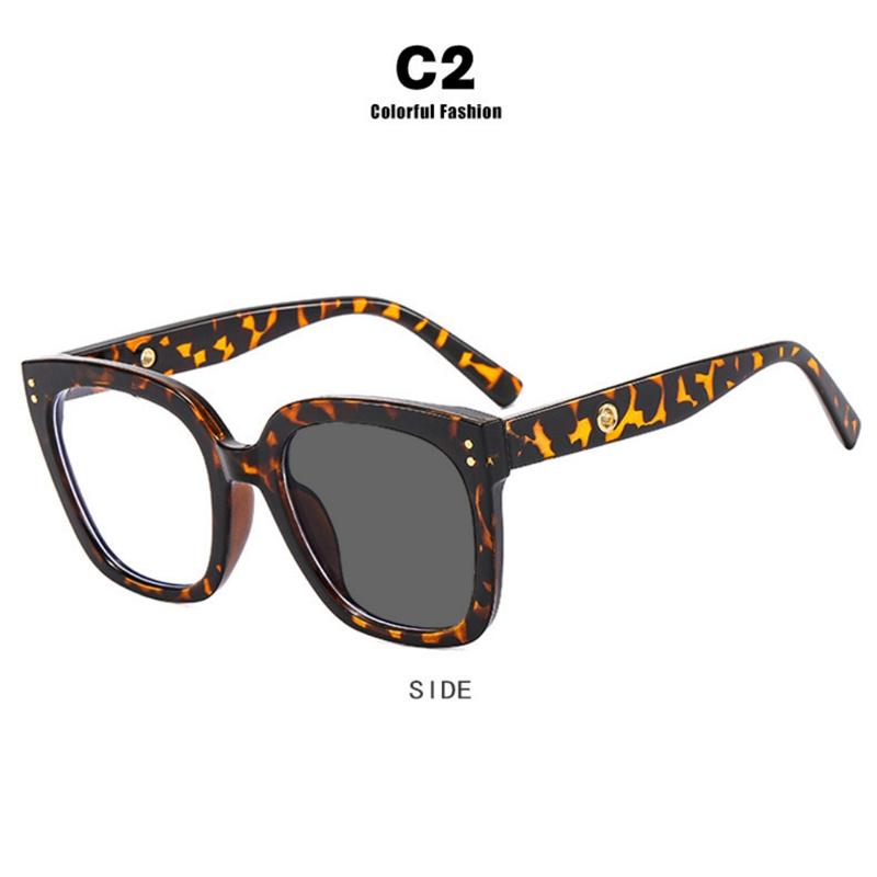 New Brand Fashion Oversize Square Glasses Women Frame Photochromic Anti Blue Light Computer Reading Eyeglass