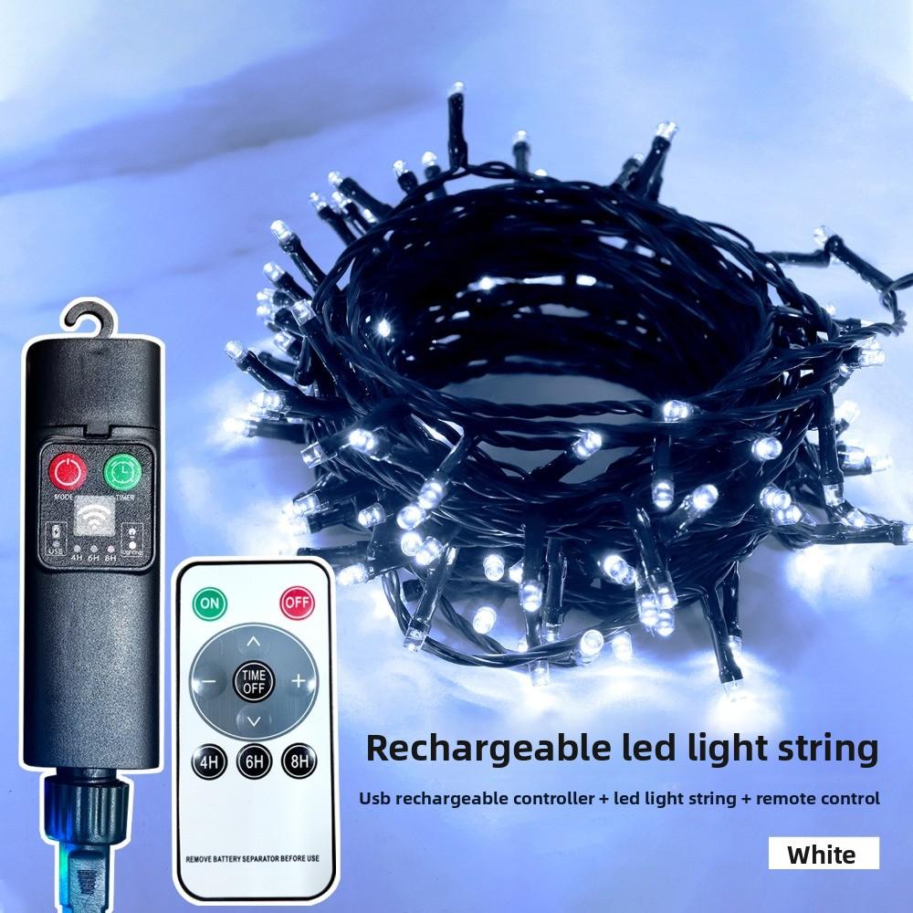 10Meter 100LED Christmas String Lights USB Charging 8 Lighting Modes LED String Light Waterproof Timer Remote Control